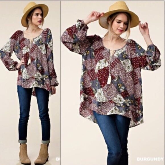 Patchwork Peasant Top  - Picture 1 of 3